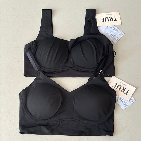 NWT True Body Lift Bras Black Triangle Scoop Bralettes